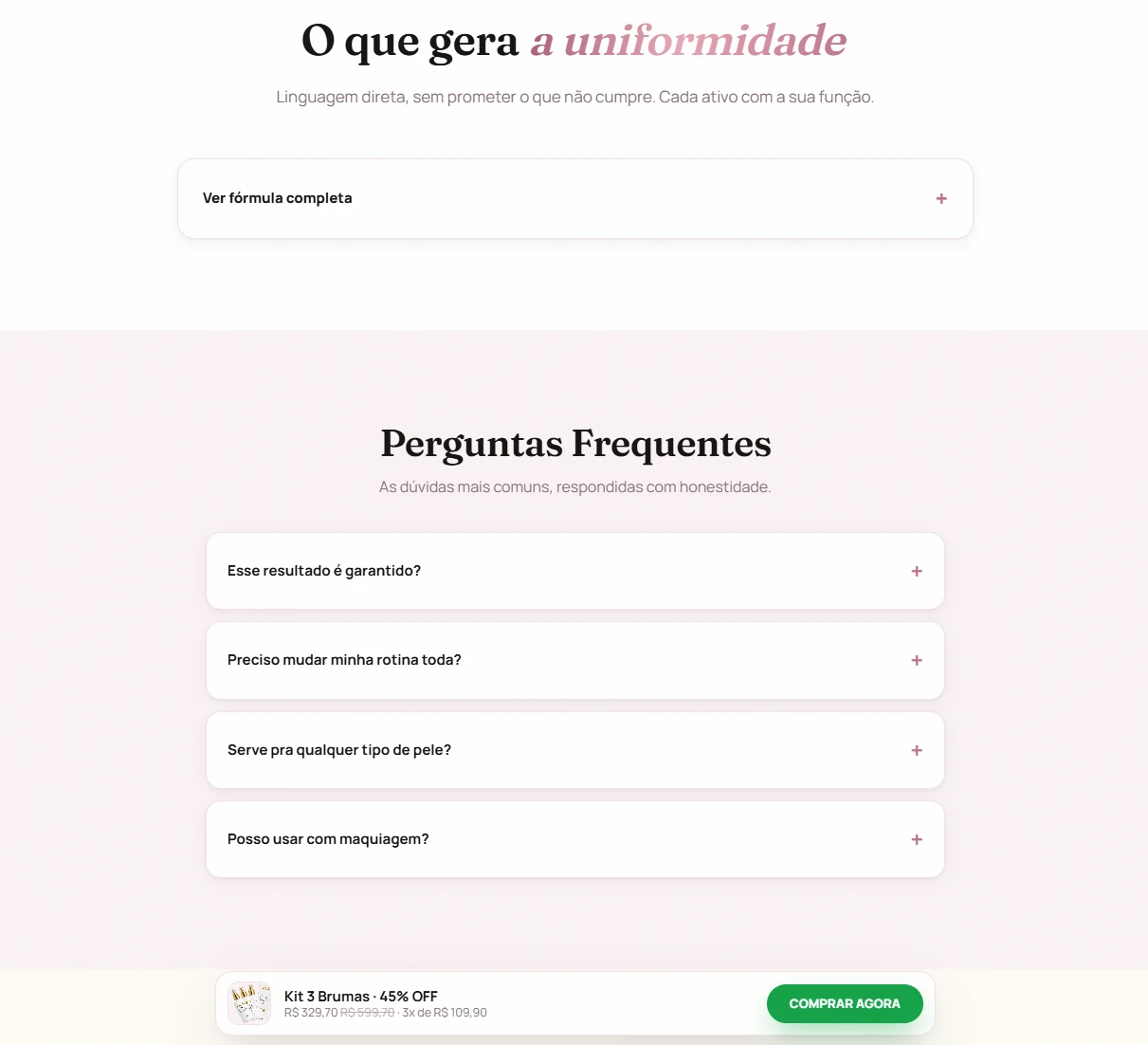 Lagai Bruma - O que gera uniformidade e FAQ